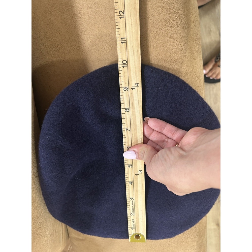 P. R. T. Ultrabasque 100% Wool Felt Unisex Navy Blue Made In Czech Republic - Picture 6 of 6